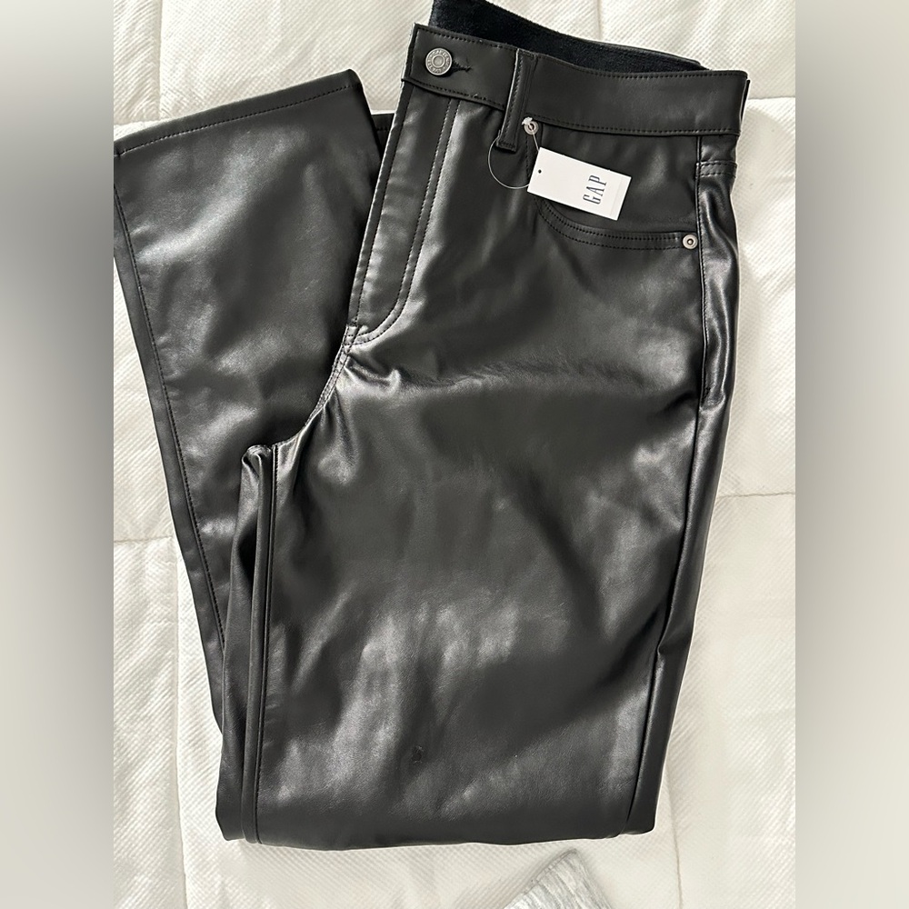GAP Black Faux Leather Pants